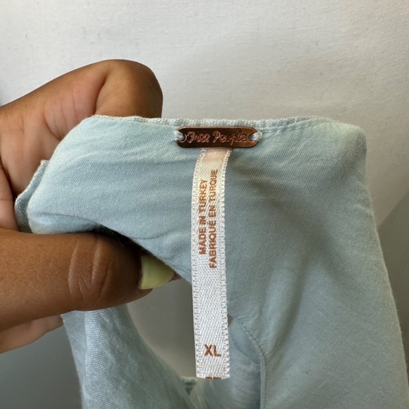 Free People Mint Green Open back cropped blouse Size XL - Picture 6 of 10